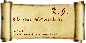 Kádas Józsiás névjegykártya